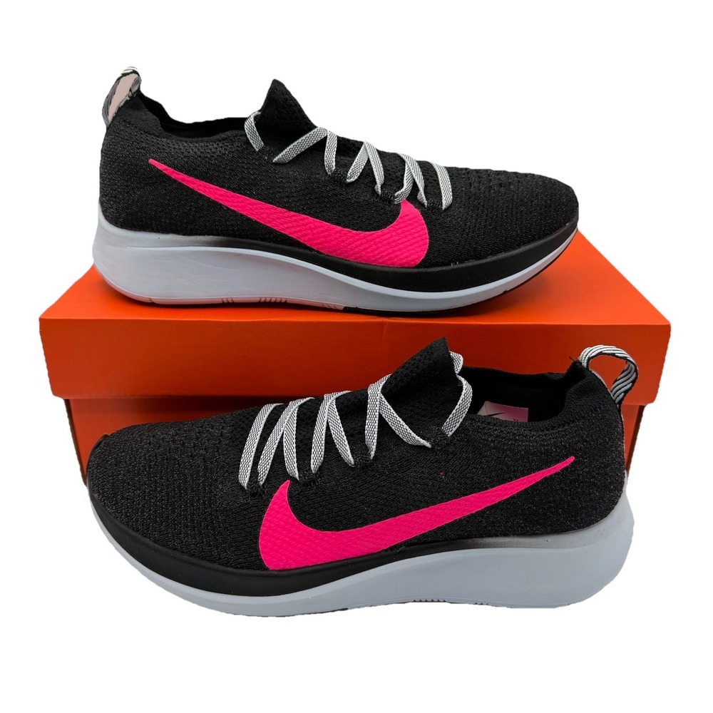 Nike Zoom Fly Flyknit Running Shoe Women 6.5 Black/Hyper Pink Sneaker AR4562-002